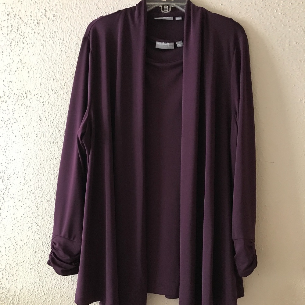 Size 1X Women Purple Blazer and Blouse